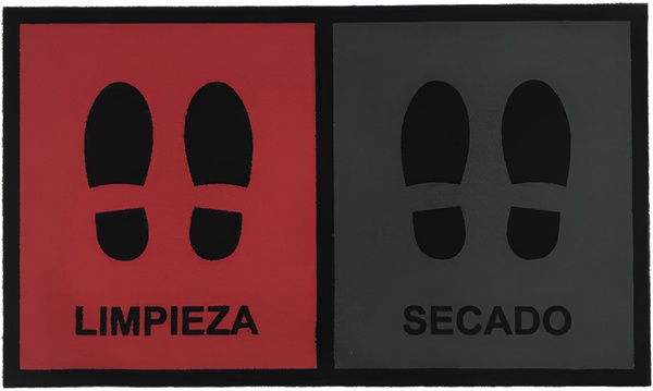 Felpudo Desinfeccion Limpia-seca Rojo/gris 45x75cm